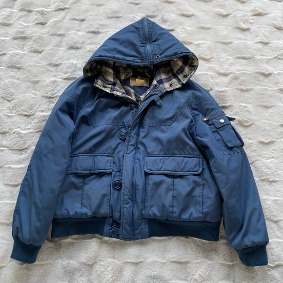 š„Vintage Midwest Traders Unisex Utility Retro Bomber Jacket Plaid Blanket lined - Picture 6 of 15